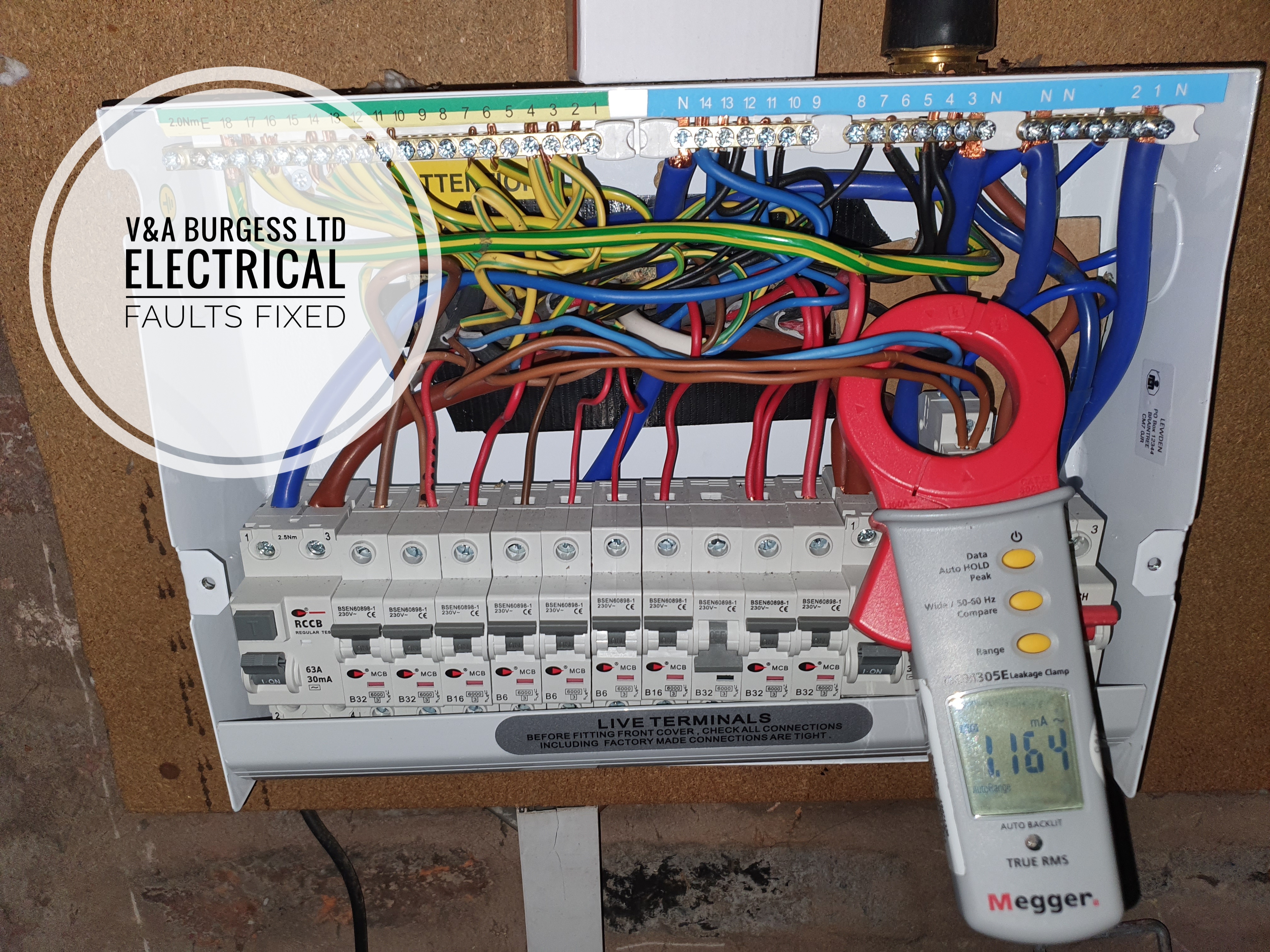Electrical safety check on fuse-box