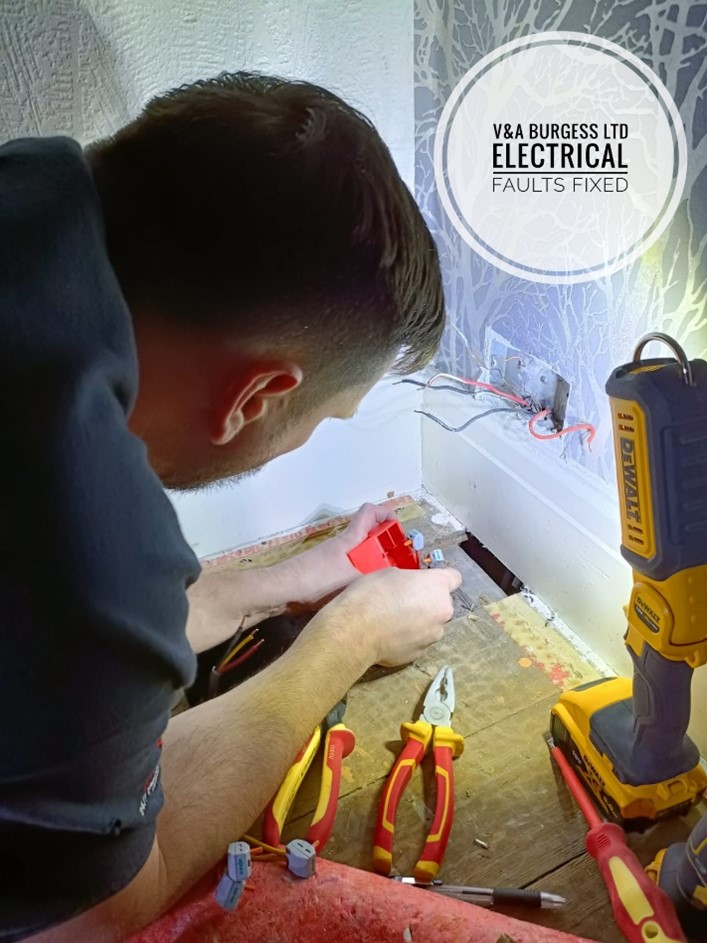 Electrician in Liverpool: Paul completing some electrical work