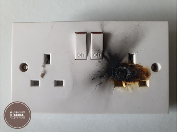 Burnt Plug Socket - Electrical Faults Fixed in Birchwood